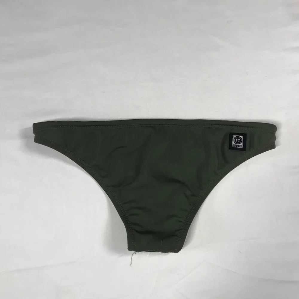 Jolyn Europe Olive Green Bikini Bottom M &Left On Friday Colorblock High Waist S